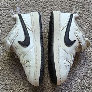 Nike Court Borough Low 2 Toddlers White Black Shoes Sneakers, Size 8C Athletic